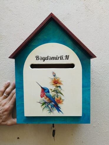 plasmas qutu: 🌿 Taxtadan hazırlanmış əl işi poçt qutusu 🌿 Həm dekorativ, həm də — 1