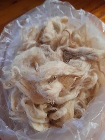 Təbii açıq bej rəngli yun lifləri - Material: təbii yun lifləri — 5