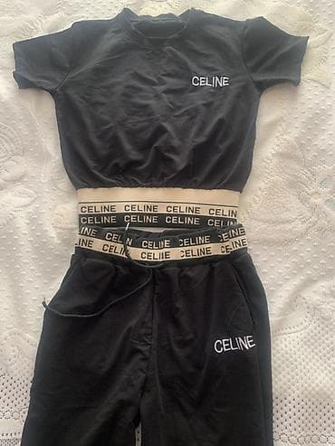 salvar: Qara rəngdə iki hissəli idman dəsti – T‑shirt və şalvar. - Marka — 1