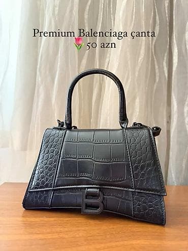 Premium Balenciaga çanta – 50 AZN - Rəng: qara - Material: krokodil