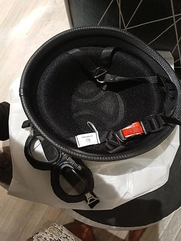 moto debilge: Təzə yeni Retro üslublu motosiklet dəbilqəsi + eynək dəsti (şlem — 6