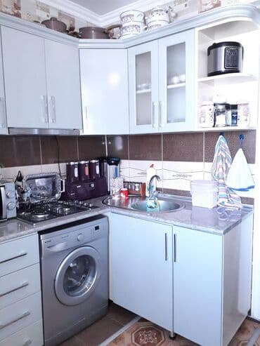 мойка шкаф для кухни: Mətbəx mebeli dəsti - Material: parlaq açıq-boz rəngli MDF/Laminate — 1