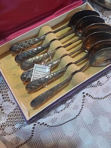 parça satışı: Gümüş çay qaşıqları dəsti – 6 ədəd - Material: 875 əyarlı gümüş — 4