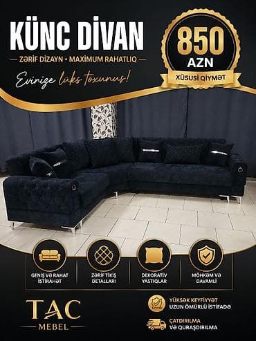 jozefin divanlar: Tac Mebel – Künc və düz divan modelləri 1) Künc divan – 780 AZN - — 2