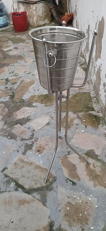 ickilər: Paslanmayan poladdan şampan/şərab üçün buz vedrəsi və ayaqlı stend - — 5
