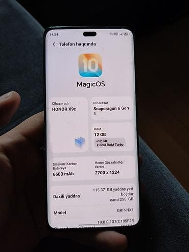 Honor X9c, 256 GB, rəng - Qara