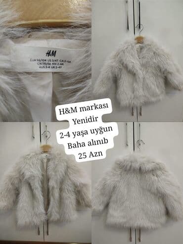 qız uşaqları üçün ziyafət geyimləri: Palto, Qız üçün, 2 - 3 yaş, H&M — 1