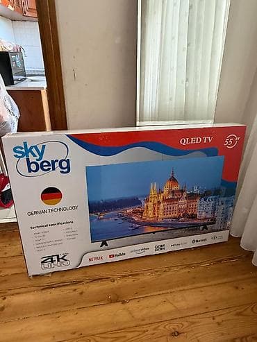 24 televizor: Skyberg 55" QLED Smart TV (model: 55SBU1) Xüsusiyyətlər: - Ekran — 2