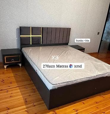 yeni model divanlar: Yataq dəsti – müasir dizayn - Rəng: tünd korpus, başlıqda qızılı — 1