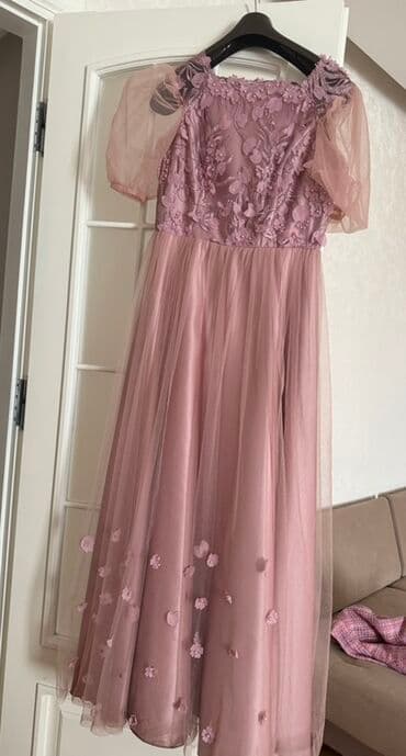 вечернее платье шифоновый: Pudra çaları ilə romantik ziyafət/libas - Model: midi uzunluqda — 5