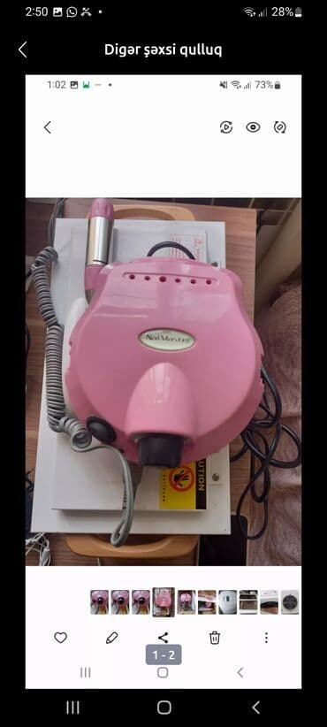 sac duzləşdirici keratin: Bu manikür dəstinə "Nail Master" brendinin çəhrayı rəngdə fırlanan — 2