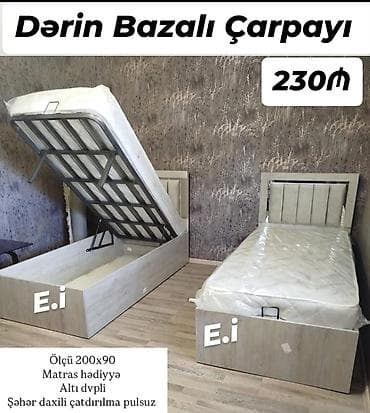taxt altı: Dərin bazalı tək çarpayı - Ölçü: 200x90 - Altı dypi (dərin anbarlı — 1
