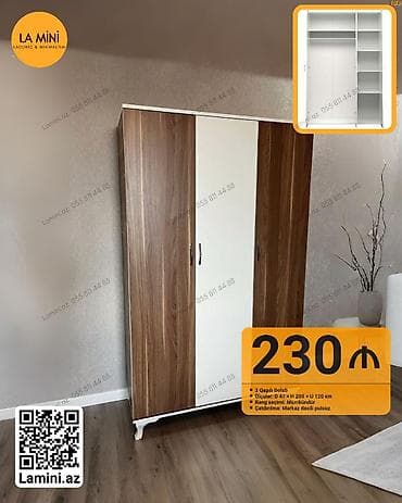 retro mebel: 3 qapılı dolab - Ölçülər: 47 x 200 x 120 sm - Rəng seçimi: mümkündür — 1