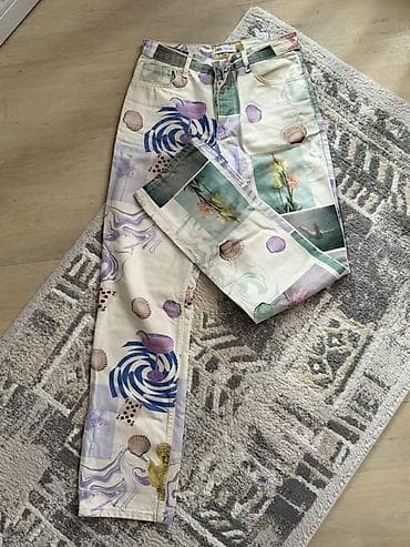 Cinslər: ZARA printed jins şalvar 38 ölçü - Model: düz kəsim - Material: qalın — 1
