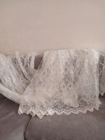 ağ tül perde: İşlənmiş, Tül, rəng - Ağ, Ünvandan götürmə — 3