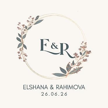 бесплатные сайты для рекламы: Zərif çiçək naxışlı toy/brend loqosu və monoqram dizaynı - Minimalist — 1