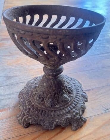 Mətbəx aksesuarları: Lampa altlığı qedimi 100 ilden yuxarı yaşı var Döküm metal dekorativ — 2