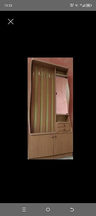 dekor aboy: İşlənmiş, 2 qapılı, Güzgülü, Qəhvəyi, Digər material, Açılan, Düz dolab — 5