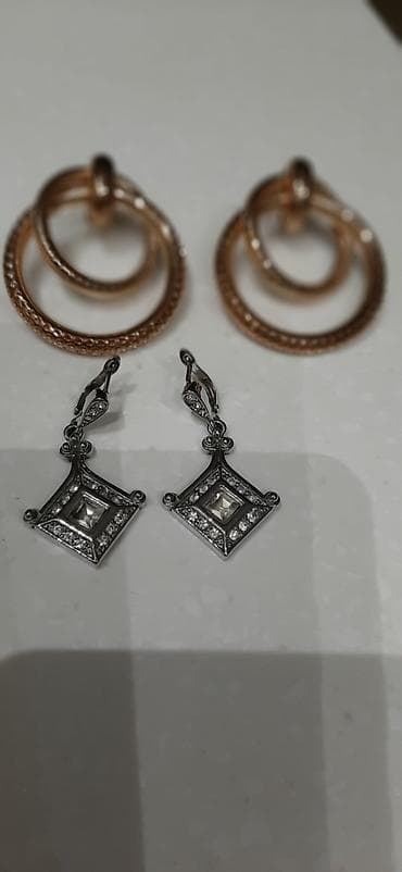 Qadın aksesuar dəsti – sırğalar və boyunbağılar - Gümüş tonlu asma — 1