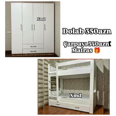 ad günü dekorları: İkinəfərlik çarpayı, 2 tumba, Yeni — 4