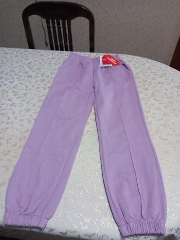 Bənövşəyi rəngdə idman üslublu qadın şalvarı - Model: Jogger tipli