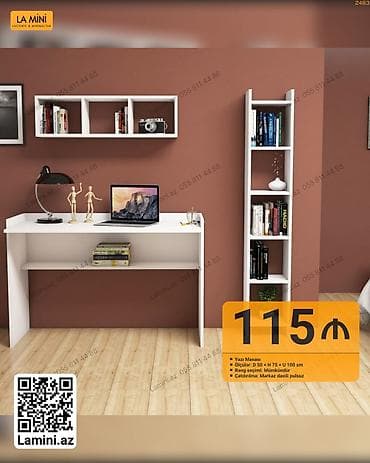 defder: LA MINI yazı masası və divar rəfi dəsti - Model: Yazı masası - — 1