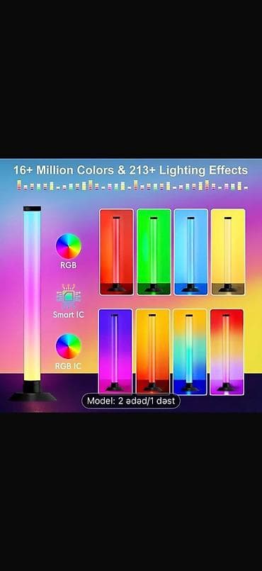 RGB IC Müdrik LED işıq sütunu – 2 ədəd/1 dəst - 16+ milyon rəng