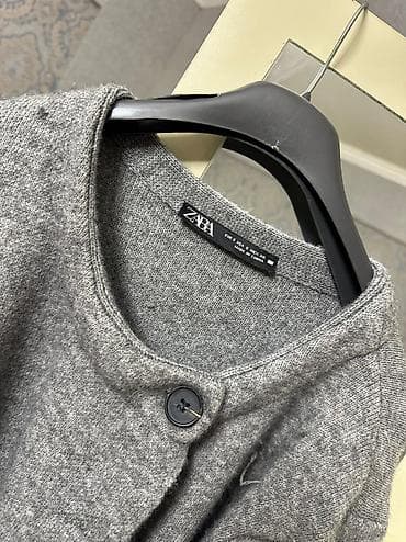 qar geyimi: Brend: ZARA Model: qadın üçün toxunma kardiqan/palto-ponço tipli üst — 3