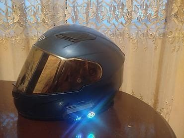 Moto dəbilqə – tam üzlü (full-face) model - Rəng: tünd mavi, tünd