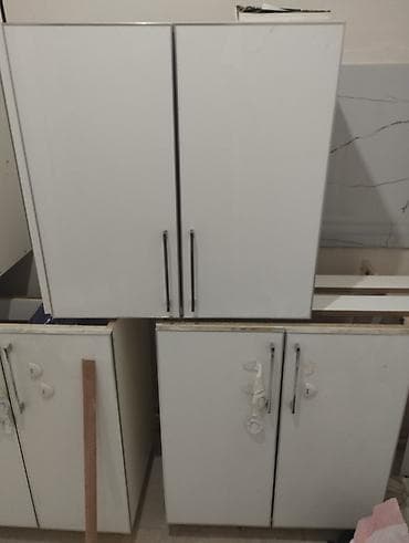 Ağ rəngli mətbəx dolabları dəsti - Material: laminat/MDFlam korpus — 1