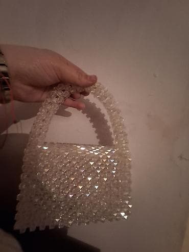 Kristal muncuqdan əl işi çanta - Material: şəffaf, parıltılı