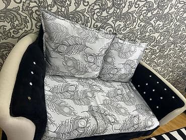 tovuz mebel: Qara-ağ rəng palitrasında zərif dizayna malik yumşaq mebel dəsti — 2