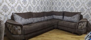 divan 2 əl: Künc divan, İşlənmiş, Açılan, Bazalı, Parça, Çatdırılma yoxdur — 3