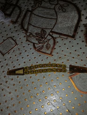 lalafo qizil saatlar: İkiqat muncuqdan ibarət qədim üslubda təsbeh. - Rəng: zeytun-yaşıl — 1