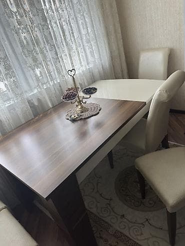 plasmas masalar: Qonaq otağı üçün, Açılmayan, Dördbucaq masa, 6 stul — 3