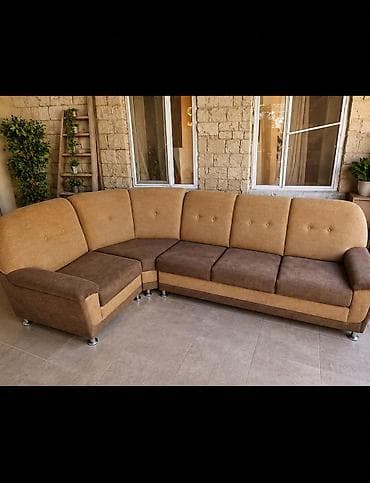 metbex kunc divan: Künc divanı – L formalı, iki rəngli (şabalıdı-qəhvəyi oturacaq — 1