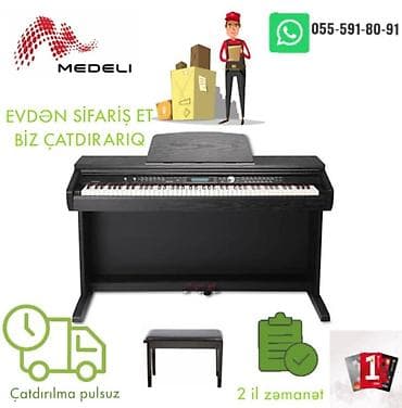 gitara qara: Medeli elektro piano. Aletlere resmi zemanet verilir. Catdirilma — 1