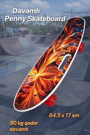 skate: Penny tipli davamlı skeytbord - Ölçü: 64.5 x 17 sm - Daşıma tutumu — 3
