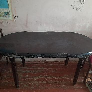 2nəfərlik taxt: Klassik masa, İşlənmiş, Açılmayan, Taxta, Oval masa — 2