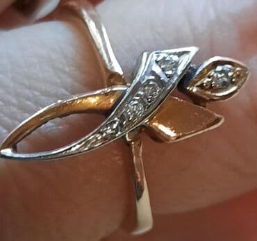 brilyant qaşlı üzük metni: Üzük, Çəhrayı qızıl, 585 Əyar, Brilyant, 0-0.25 Karat — 2