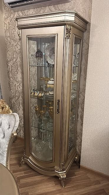 şüşe stol: Klassik üslublu qonaq otağı dəsti Real müştəriyə endirim olunacaq — 5