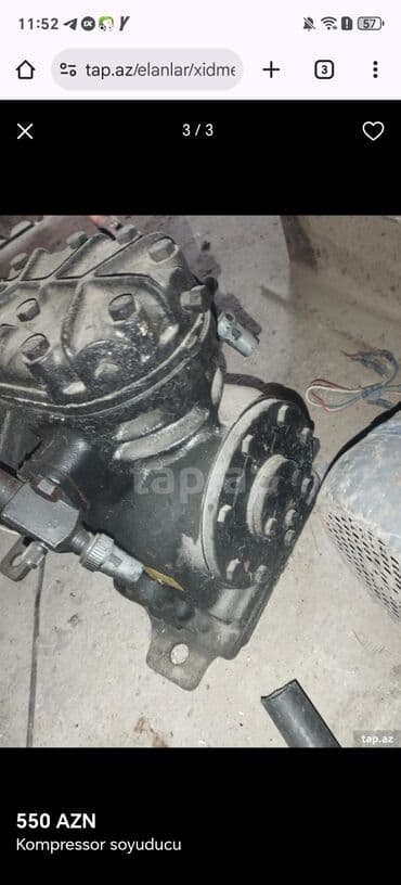 Məhsul: Soyuducu kompressoru Təsvir: - Sənaye tipli, silindrli