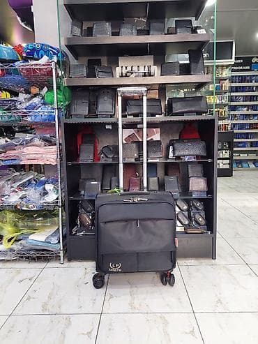 camadan: Kabin ölçülü təkərli çamadan – LangPu (LP) - Rəng: qara - Material — 1