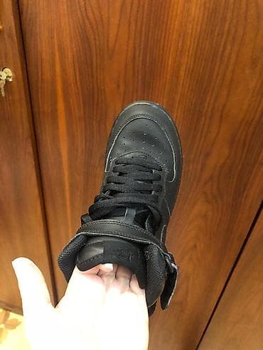 ket ayaqqabilar: Original Nike qara rəngli uşaq/yeniyetmə idman ayaqqabısı (high-top) — 9