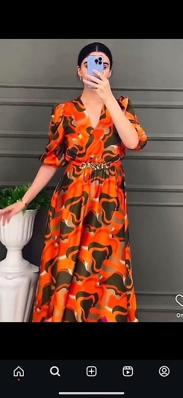 platin: Qadın geyimi – uzun, zərif don - Model: Maxi uzunluqda, A-kəsimli. - — 1