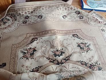 Xalça dəsti - Növ: 2 ədəd xalça - Üslub: Klassik gül naxışlı bej