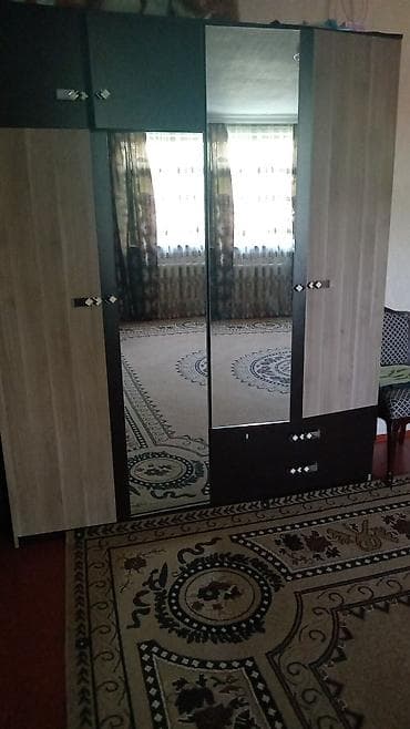 Mebel: 4 qapılı, Güzgülü, Qəhvəyi, Taxta, Açılan, Düz dolab — 1