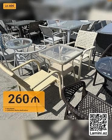 Bağ üçün stol-stul dəsti - Material: rattan (hörmə) üslubunda möhkəm lalafo.az -da Bağ üçün stol-stul dəsti - Material: rattan (hörmə) üslubunda möhkəm