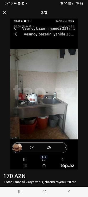 gencede kreditle satilan evler: Vasmoy bazarina yaxdi 251 nom mektebin yanda 5. 3du 1 otagdi opsdelidi — 3