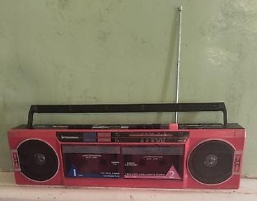 Retro portativ maqnitofon-radio (boombox) - 2 ədəd ön stereo dinamik